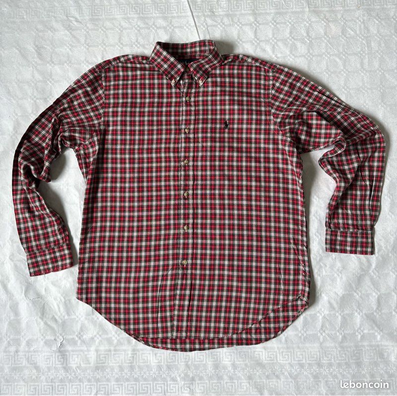 Chemise Habillée Club Room Homme 15 32/33 - Vert/rouge à Carreaux - 100% Coton - Neuf Sans étiquette