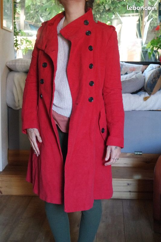 Manteau rouge mango taille S (image 3)
