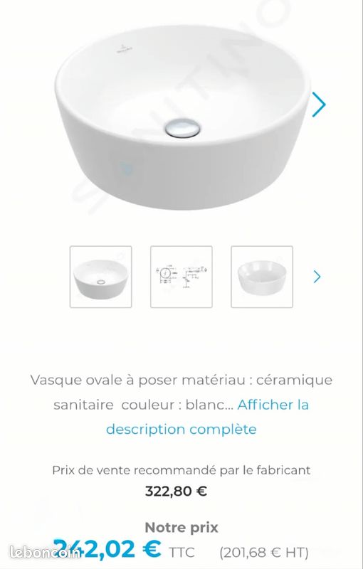 Vasque neuve Villeroy et Boch (image 2)