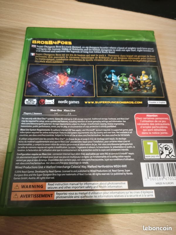 Super Dungeon Bros - Xbox One game - Complete with Manual - POST