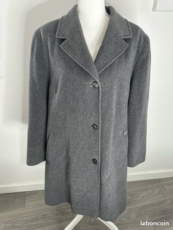Manteau long en laine vierge gris moucheté Bexleys Vintage T48 4XL