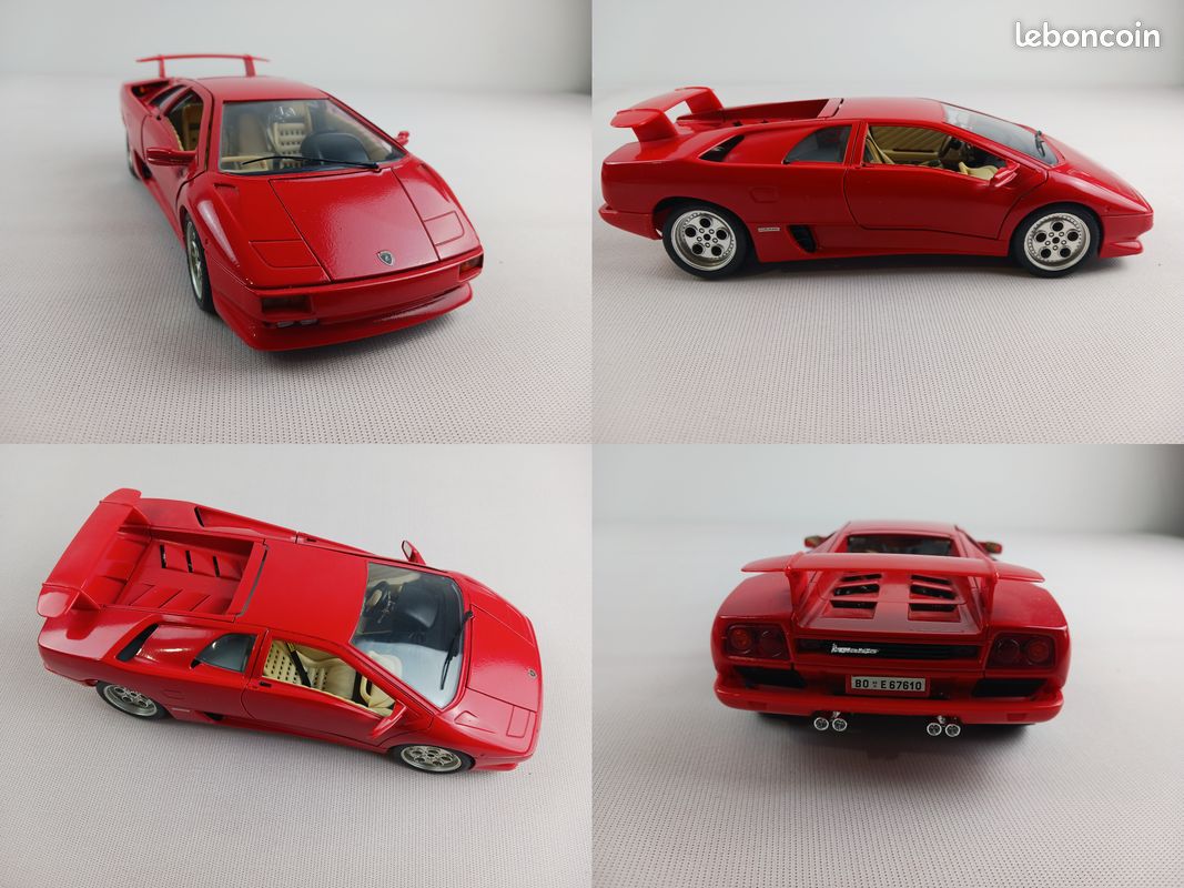 Lamborghini Diablo 1990 Rouge – Échelle 1/18 – Mira – Miniature De Collection – Sans Boîte