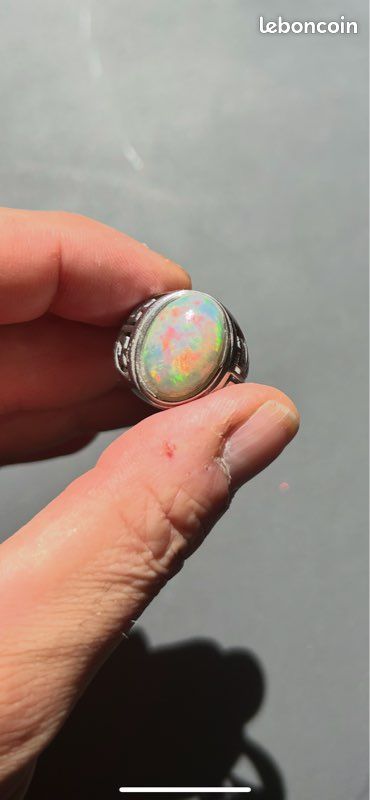 Bague opale Welo éthiopienne en argent réglable Montres Bijoux