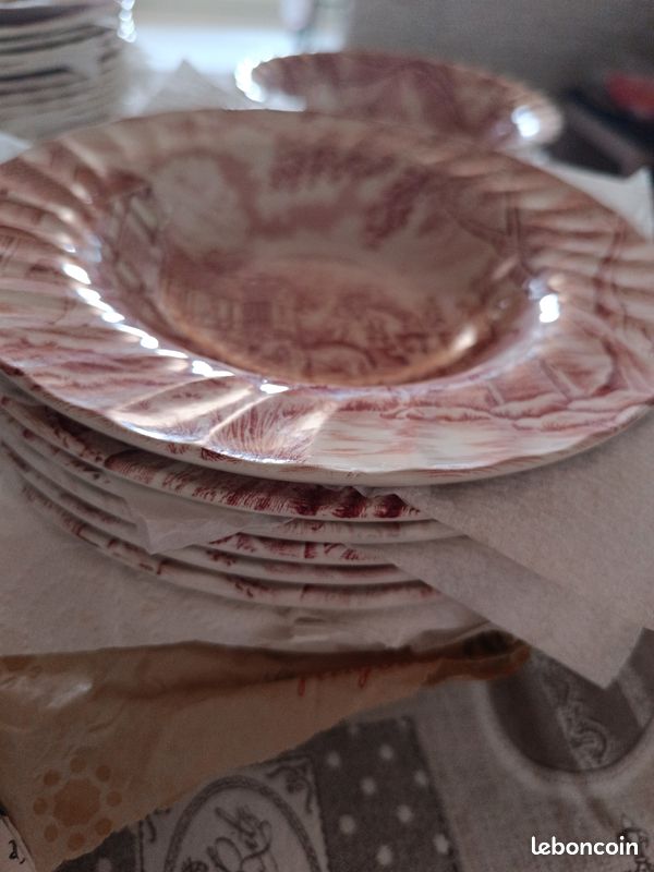 Service de table complet anglais Myott Meakin neuf rose et blanc (image 9)