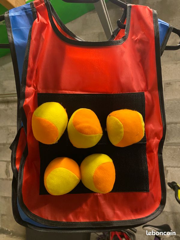 Gilets De Balle Collante BLUESEABUY – Lot 2 Gilets + 10 Balles – Pour Jeux D’extérieur Et Intérieur – Développe La Coordination