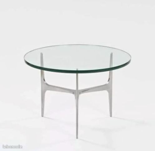 Knut HESTERBERG Table basse verre et aluminium (image 4)