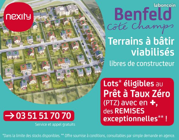 Des terrains à Benfeld, près de Strasbourg