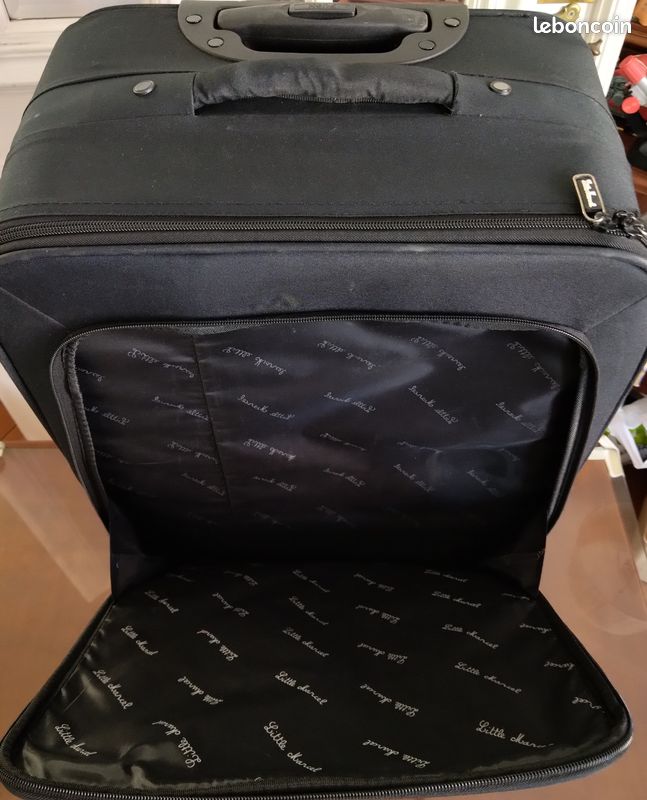 VALISE SOUPLE - GRAND MODELE 80x44x28 - MARQUE LITTLE MARCEL - A ROULETTES ET POIGNEE RETRACTABLE – GRANDES POCHES INTERIEUR ET EXTERIEUR – PARFAIT ETAT (image 6)