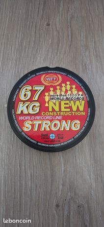 Fil Tressé WFT 600 M – 0,39 Mm, Charge 67 Kg, Jaune – Pour Pêche Carnassiers