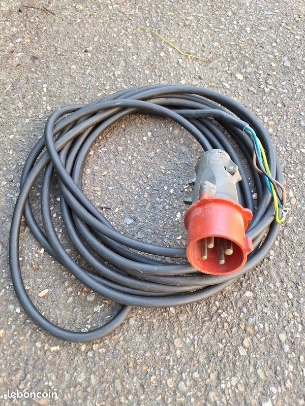 Câble Triphasé H07VR – 10 Mm², 5 Conducteurs, Longueur 3,5 Mètres, Fin De Bobine