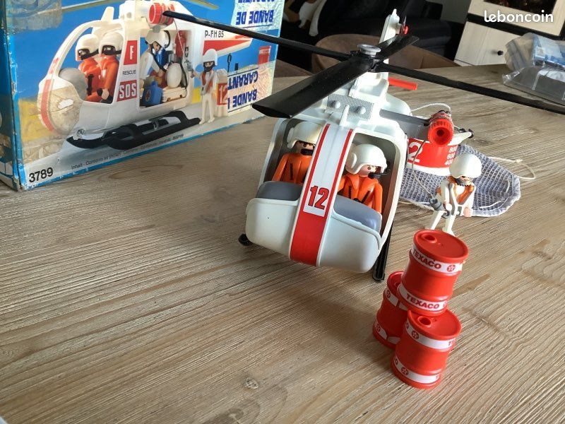 Playmobil 3247 Hélicoptère Secours 1977 – Vintage Complet Avec Boîte TBE