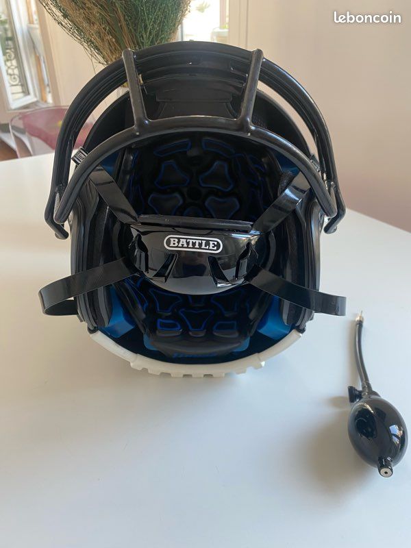 Casque De Football Américain Vintage Schutt - Bleu Foncé Et Jaune - Occasion