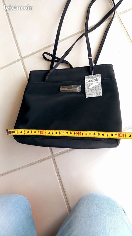 Sac à main international Scapin noir nylon TBE (image 16)