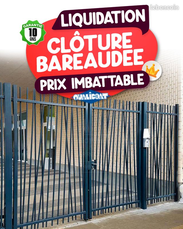 ⭐ Clôture Barreaudée Jardin Gris RAL7016 Qualité Pro (image 2)