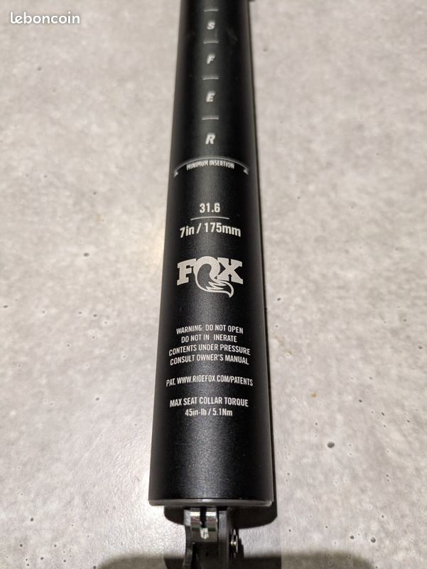 Tige De Selle Télescopique FOX Transfer Factory 2024 - Course 150 Mm, Diamètre 31,6 Mm - Occasion (modèle Exposition)