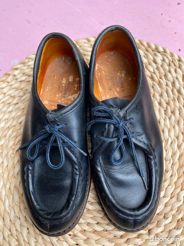 Chaussures noires tout cuir T37 (image 1)