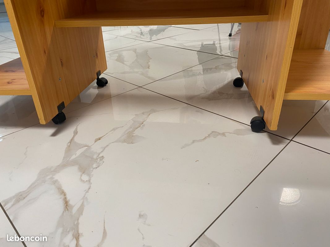Bureau en bois avec roulettes (image 6)