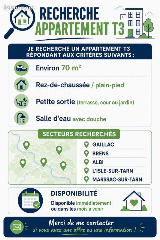 Appartement 3 pièces 70 m² · à Gaillac · 70 m² · 620 €