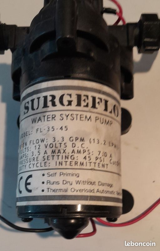 POMPE A EAU 12 VOLTS 13.2 L/m VERSION AUTOMATIQUE (image 2)