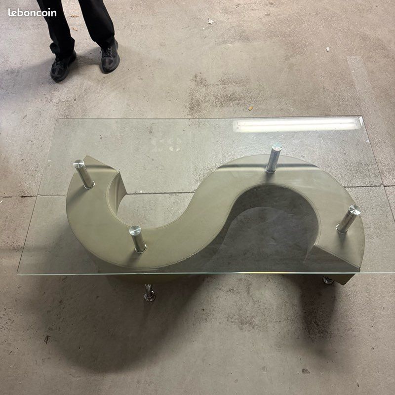 Table basse en verre 1m x 50 x 45 (image 1)