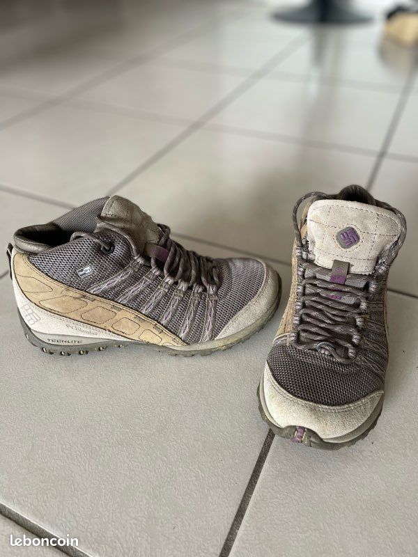 Chaussures 36 pour femmes Redmond III MID Waterproof Columbia - Pebble/Granite Purple (image 1)