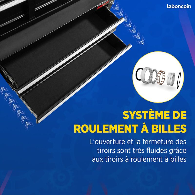Servante d'atelier à 9 tiroirs Tapis antidérapants - Noir-Rouge - Livraison gratuite en Europe ⭐ ⭐ ⭐ (image 5)