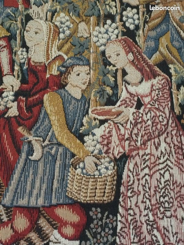 Tapisserie Murale Tissée Jacquard Italienne La Salute - Paysage Marin Et Urbain Médiéval