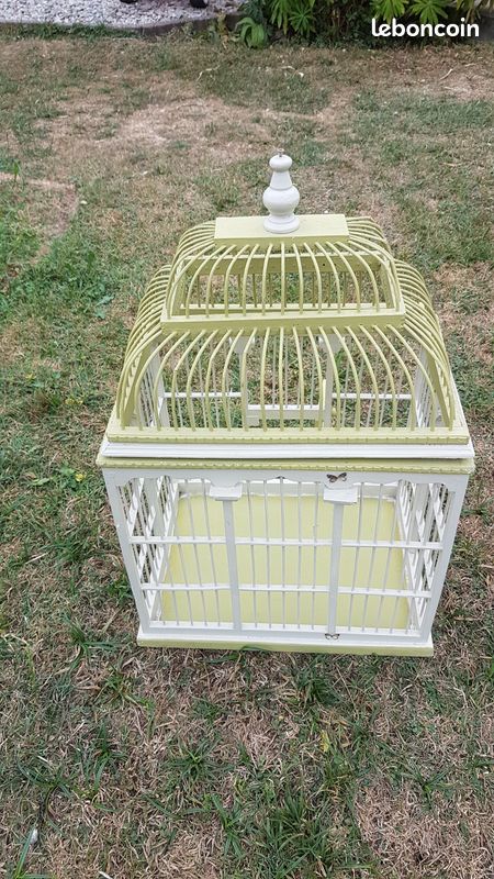 Cage à oiseaux vintage en bois (image 3)