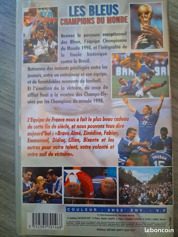 Cassette vidéo les Bleus champion du monde de 98 (image 2)