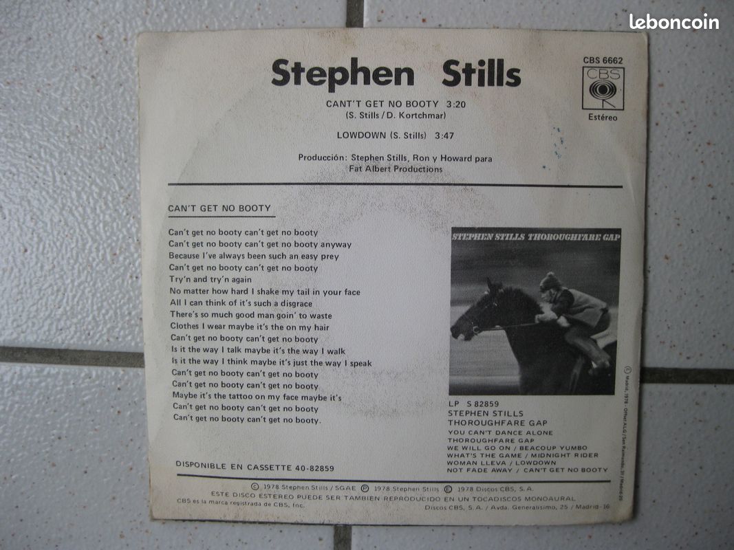 VINYLE 45 SP de STEPHEN STILLS ( Espagne) (image 2)