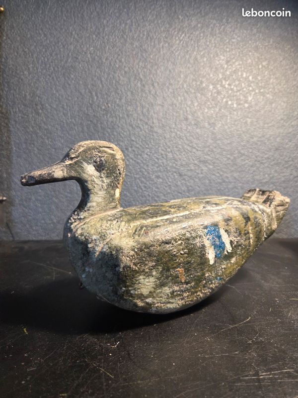 ancien canard appelant leurre en bois sculpté art populaire