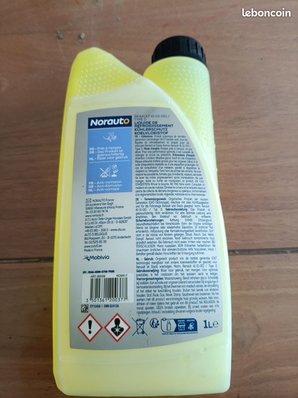 Liquide refroidissement Norauto Renault/dacia - quipement auto