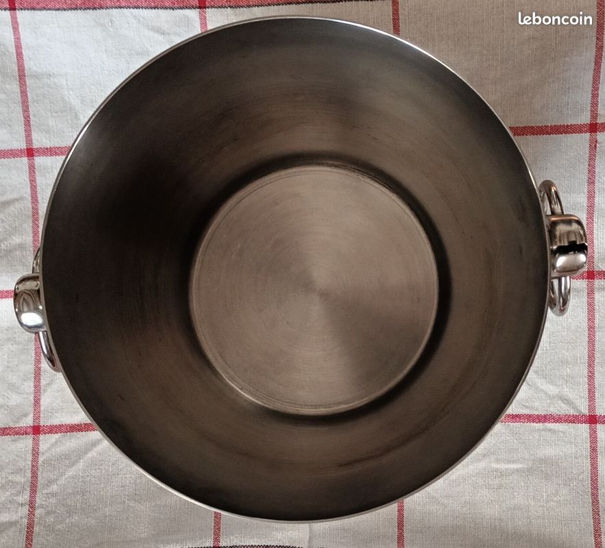 Seu à glce frnçis des nnées 1980 en métl rgenté, lucite et verre