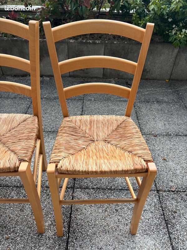 Vend lot de 4 chaises en paille (image 5)