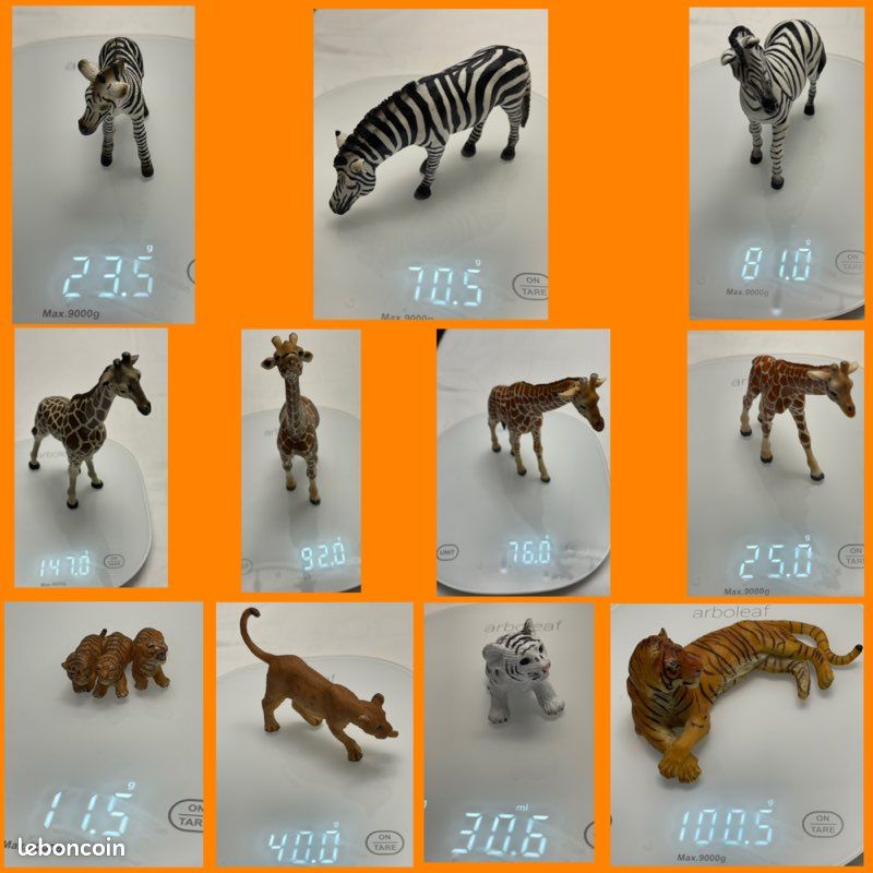 Figurines Animaux De La Savane Papo Et Schleich - Occasion En Très Bon état, Plastique