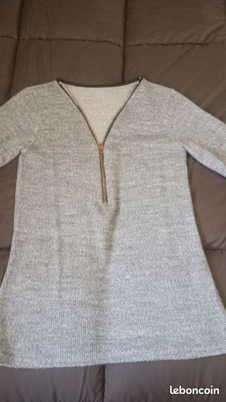 #pull d'hiver femme taille S couleur gris (image 1)