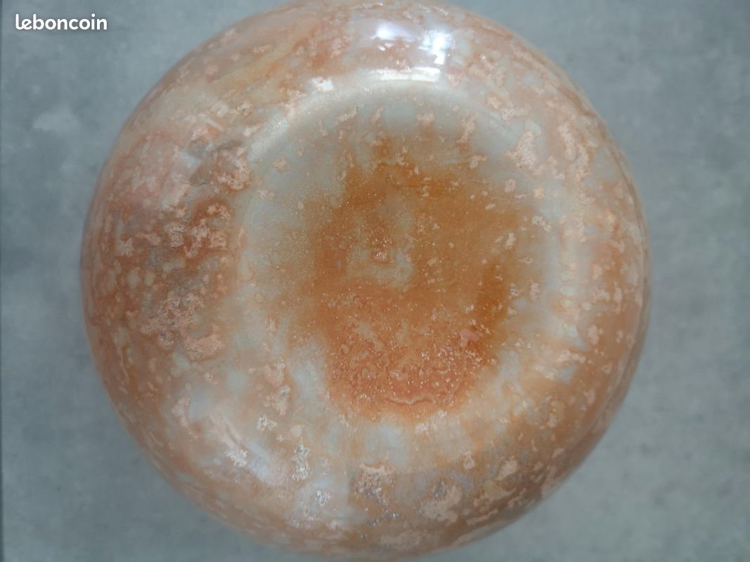 Vase forme boule en verre fait main Jean Noël Bouillet laque oceanie (image 7)