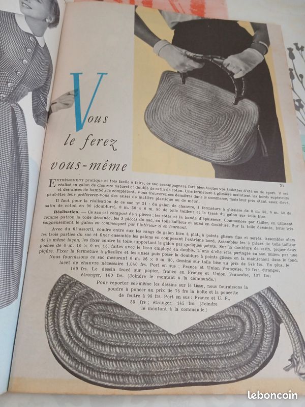 Août 1956 Modes et Travaux, mode, tricot, couture (image 10)