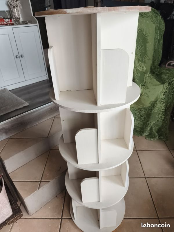Bibliothèque rotative en pin 4 niveaux (image 1)