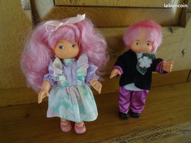 Lot De Poupées Vintage La Famille Glady Delavennat - Cheveux Mauves - Occasion