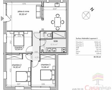 Appartement 295 000 € - 82 m²