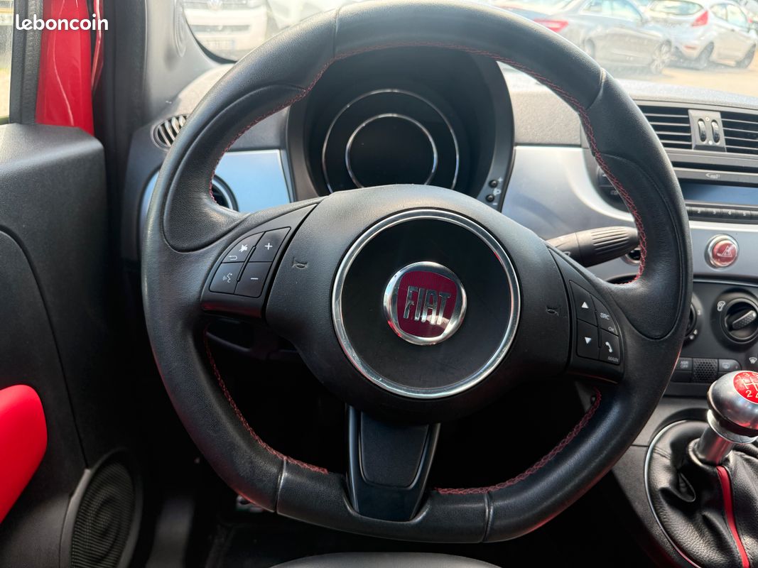 Fiat 500c 1,2i 70ch S Cabriolet/ Rouge/ Semi-Cuire/2014/Radar de recule/Jantes Sport (image 8)
