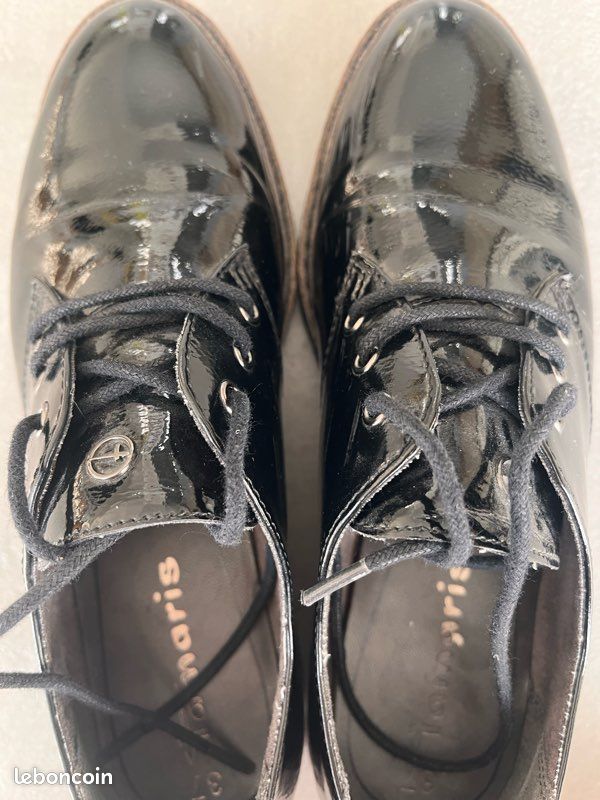 Chaussures à lacets Tamaris noires brillantes - Derby - 37 (image 6)