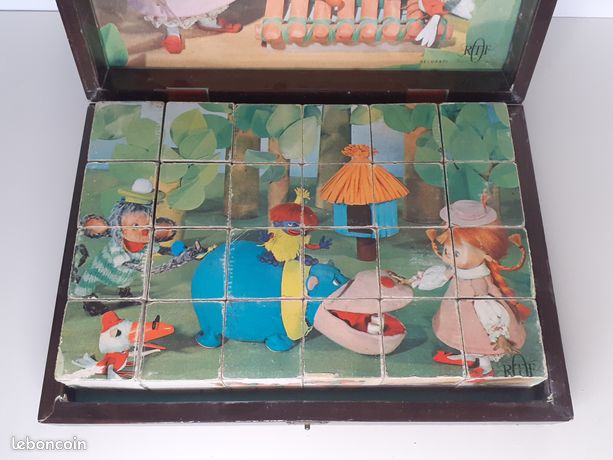 Rare Old Puzzle Cubes Pépin la Bulle Box of 24 Garnier Pépin
