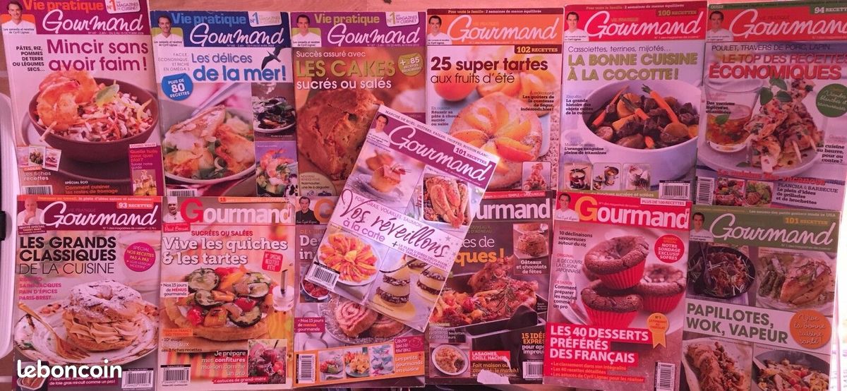 Lot 13 magazines de cuisine GOURMAND avec Cyril Lignac: Vos réveillons, tartes.. (image 1)