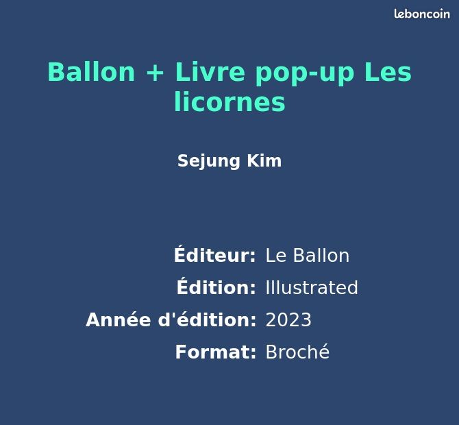 Ballon + Livre pop-up Les licornes (image 2)