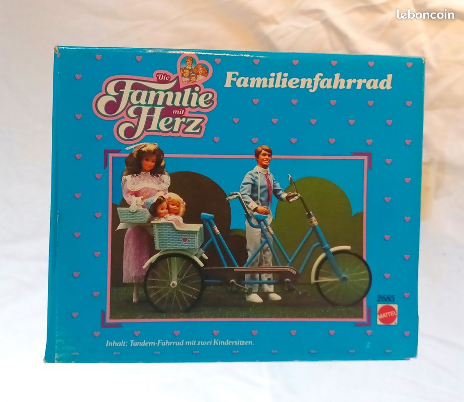 Set De Jouet Vintage Mattel Heart Family – Poupées Et Vélo Tandem #2, Occasion