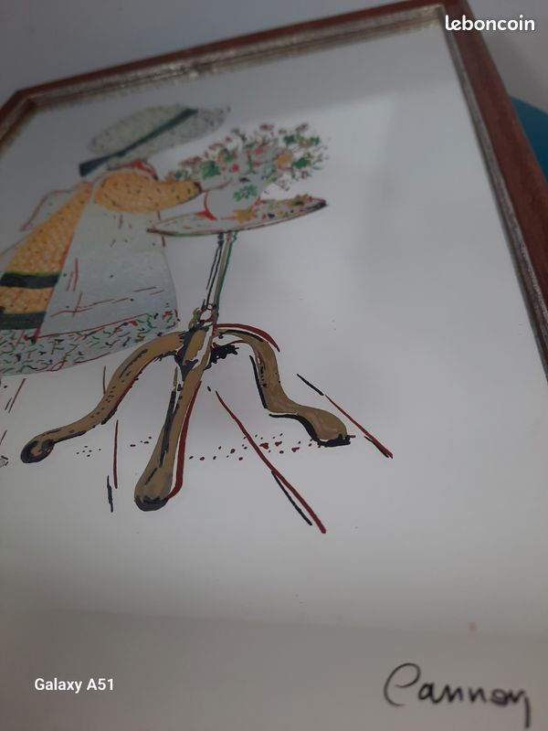Miroir Sérigraphie Sarah Kay vintage (image 3)