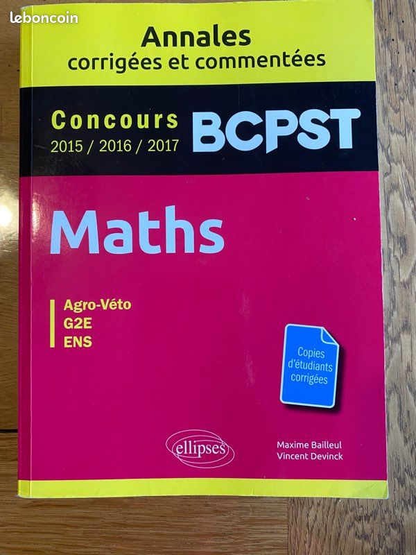 Annales Maths concours BCPST (image 1)