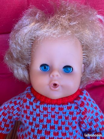Ancien Mignonne Poupee RAYNAL de 60 cm , Yeux DORMEURS , Chatain